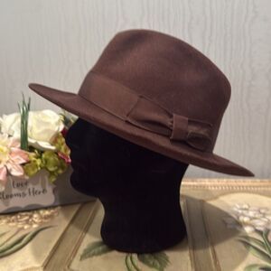 Vintage Official Indiana Jones Brand 100% Wool Felt Hat Fedora Made in USA Sz L